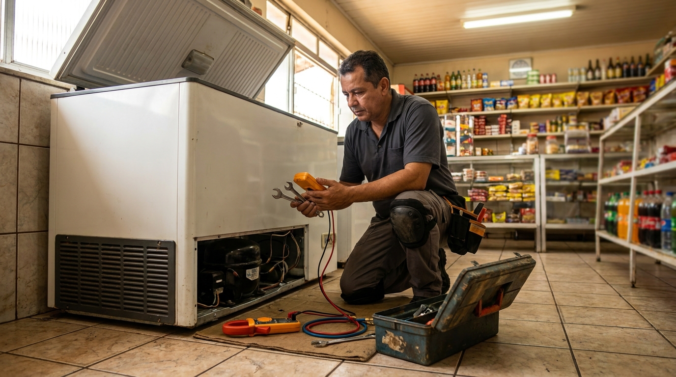 Técnico de conserto de freezer em residência em João Pessoa‑PB